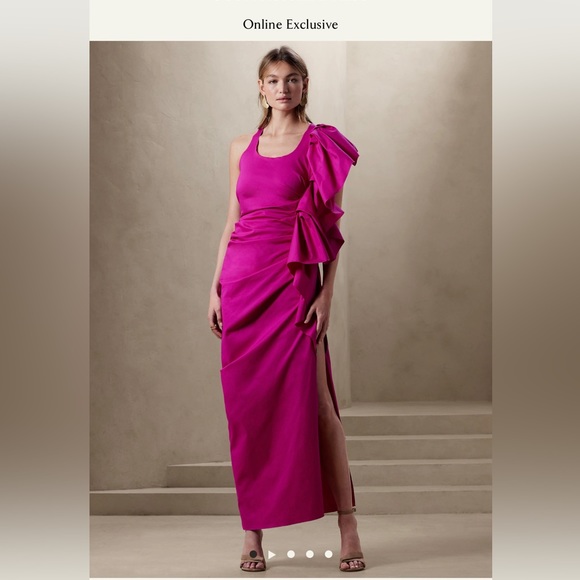 Banana Republic pink ruffled dress size 0
